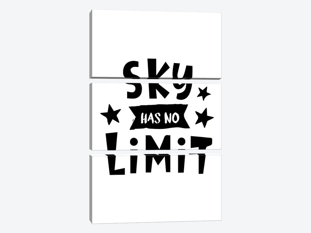 Sky Has No Limit Black by Pixy Paper 3-piece Canvas Wall Art