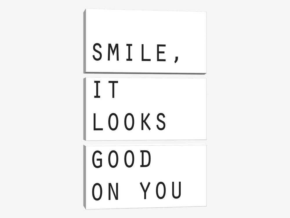 Smile It Looks Good On You by Pixy Paper 3-piece Canvas Wall Art