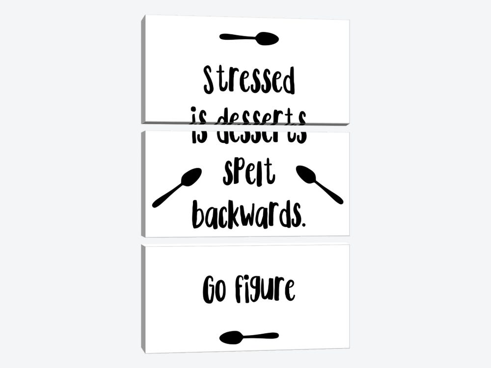 Stressed Is Desserts Spelt Backwards by Pixy Paper 3-piece Canvas Print
