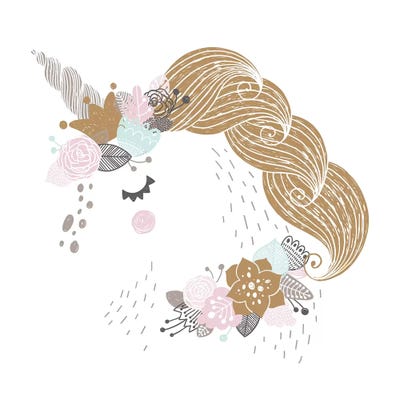 Super Unicorn Designs - Floral Unicorn by Pixy Paper acrylic art print