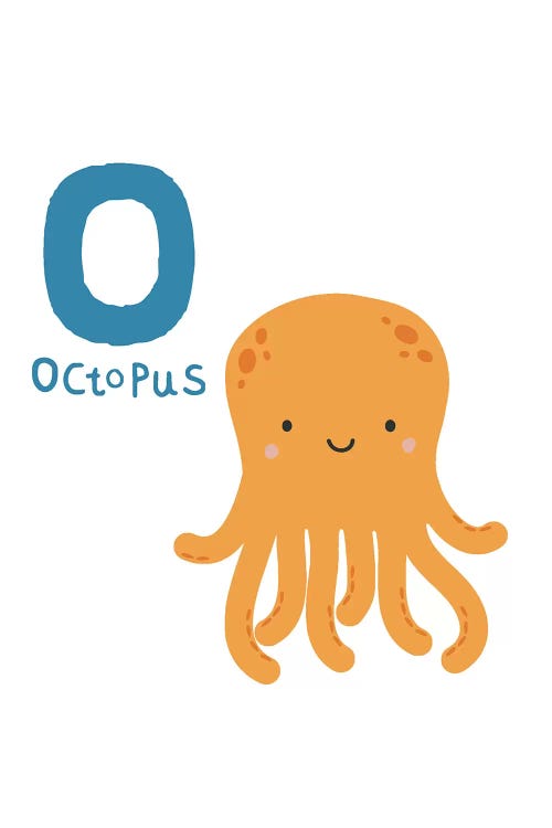 Animal Alphabet - O by Pixy Paper wall art