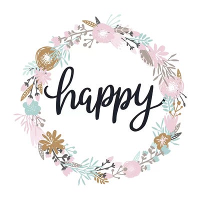 Super Unicorn Designs - Happy Floral by Pixy Paper canvas print