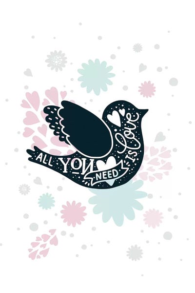 Super Unicorn Designs - Love Bird by Pixy Paper canvas print