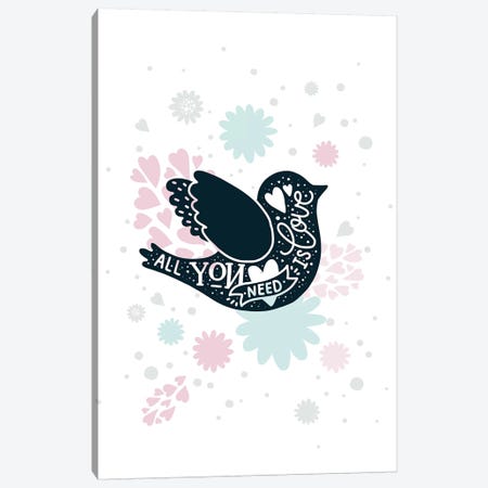 Super Unicorn Designs - Love Bird Canvas Print #PXY463} by Pixy Paper Canvas Artwork
