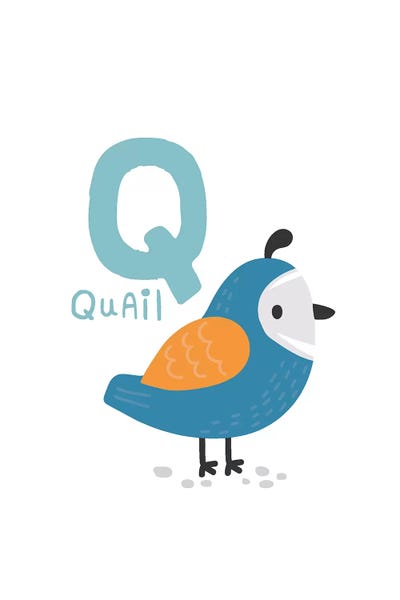 Animal Alphabet - Q by Pixy Paper art print
