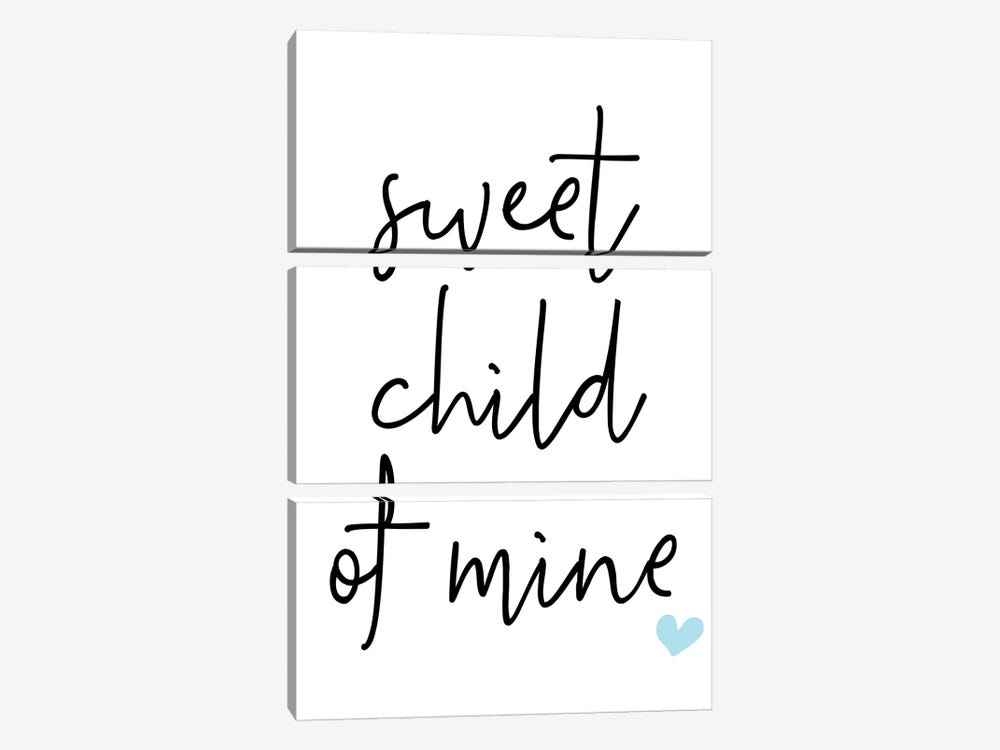 Sweet Child Of Mine Blue by Pixy Paper 3-piece Canvas Art