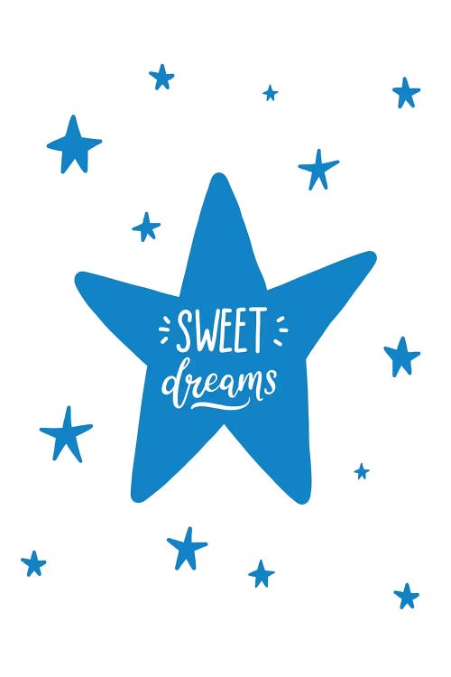 Sweet Dreams Star Blue Super Scandi by Pixy Paper wall art