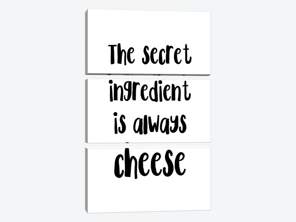 The Secret Ingredient Is Always Cheese by Pixy Paper 3-piece Canvas Wall Art