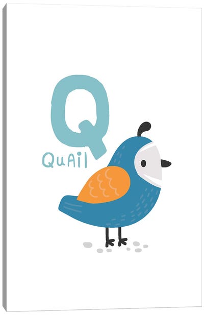 Animal Alphabet - Q Canvas Art Print - Letter Q