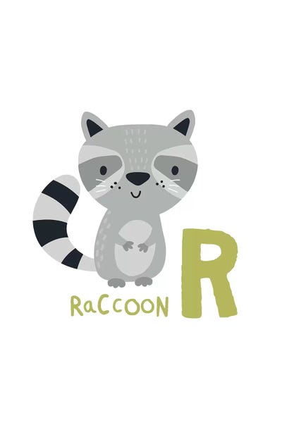 Animal Alphabet - R by Pixy Paper canvas print