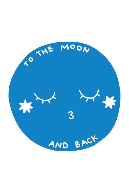 To The Moon And Back Blue Super Scandi