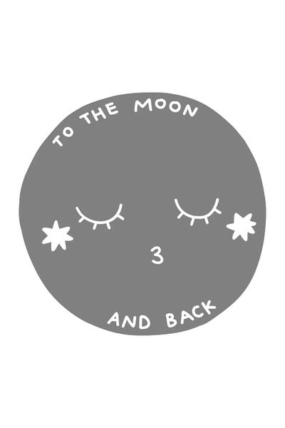 To The Moon And Back Grey Scandi by Pixy Paper canvas print