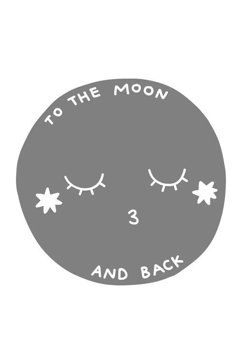 To The Moon And Back Grey Scandi by Pixy Paper wall art
