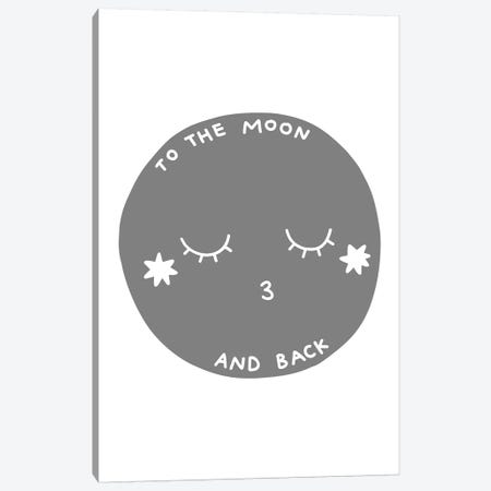 To The Moon And Back Grey Scandi Canvas Print #PXY491} by Pixy Paper Canvas Print
