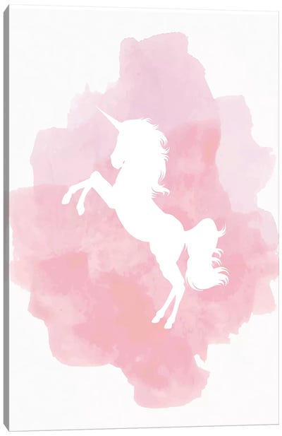 Unicorn Pink Watercolour Canvas Art Print - Unicorn Art