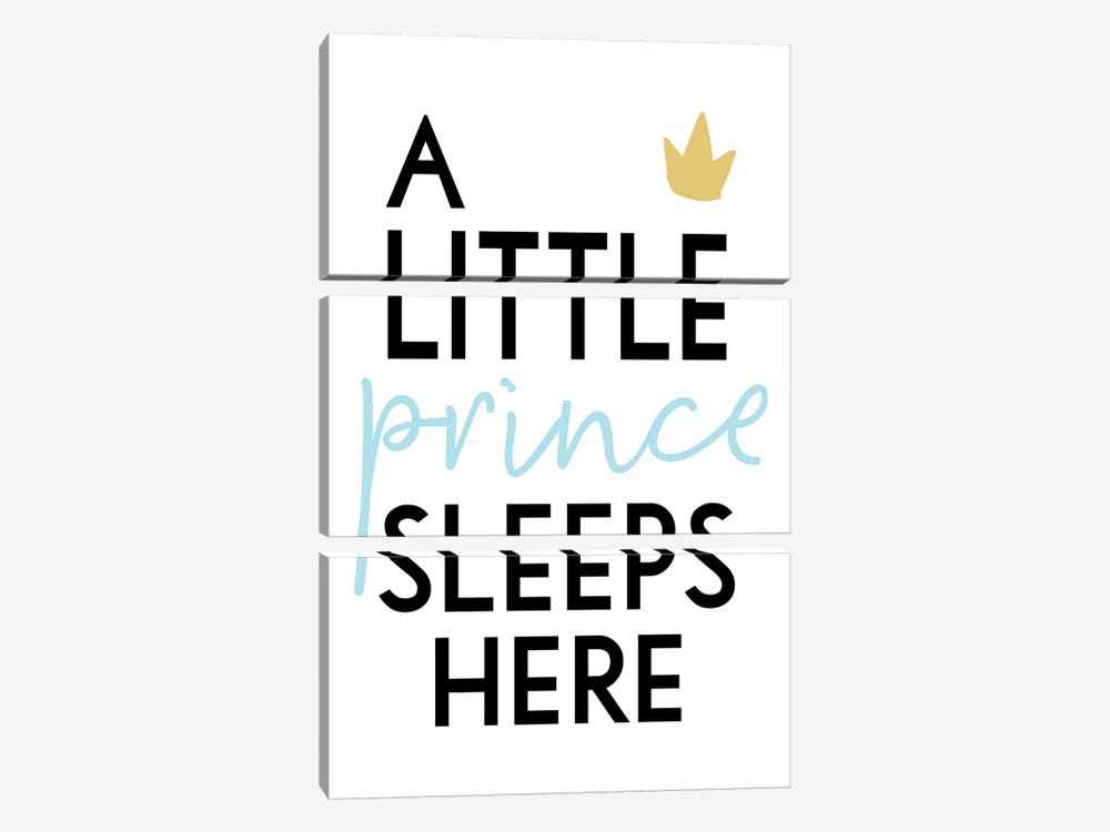 A Little Prince Sleeps Here by Pixy Paper 3-piece Canvas Artwork