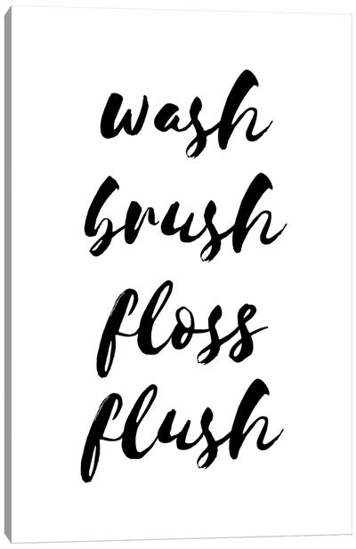 Wash Brush Floss Flush Canvas Art Print - Pixy Paper