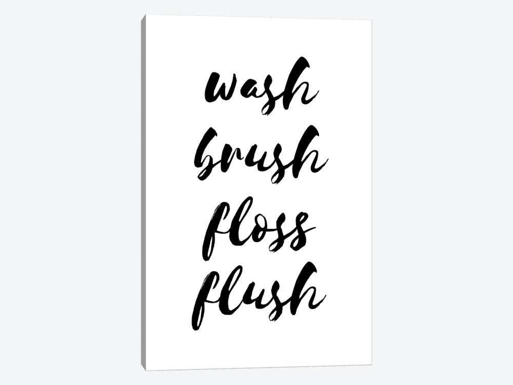 Wash Brush Floss Flush by Pixy Paper 1-piece Canvas Print