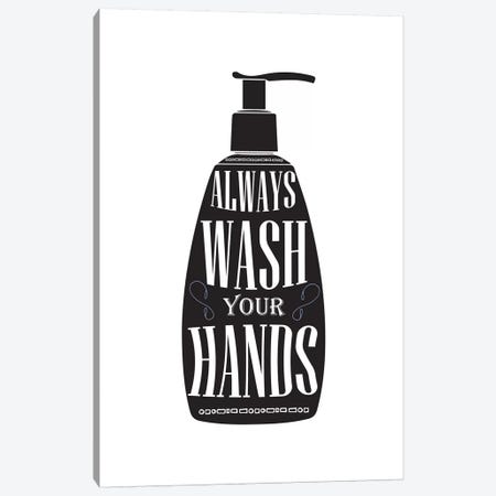 Wash Your Hands Silhouette Canvas Print #PXY504} by Pixy Paper Canvas Art