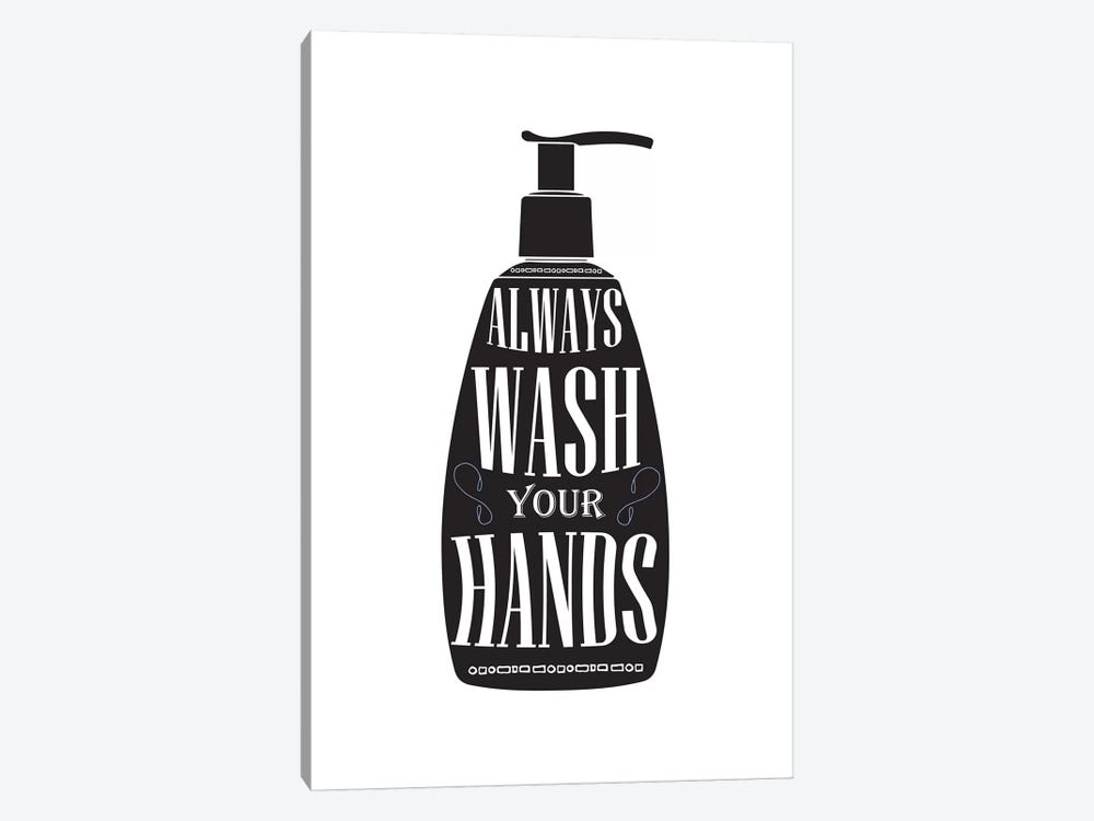 Wash Your Hands Silhouette by Pixy Paper 1-piece Canvas Wall Art