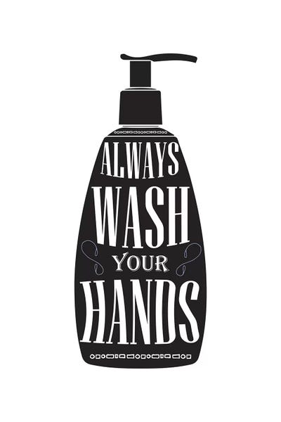Health & Wellness: Wash Your Hands Silhouette by Pixy Paper