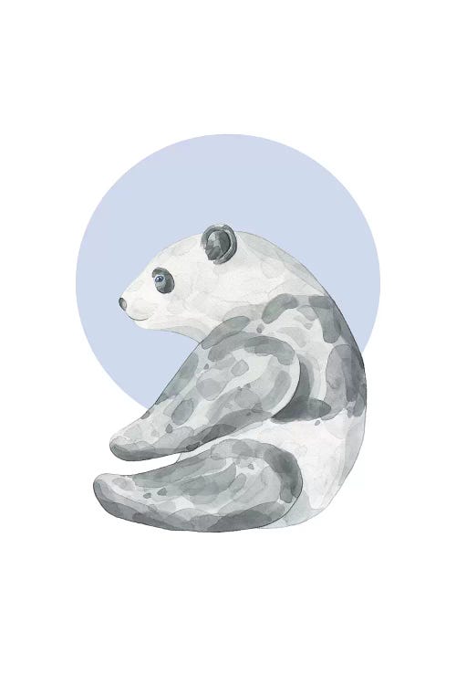 Watercolour Panda With Blue by Pixy Paper wall art