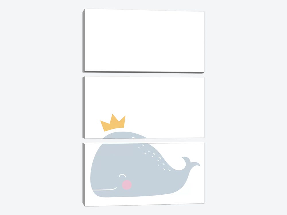 Whale With Crown by Pixy Paper 3-piece Art Print