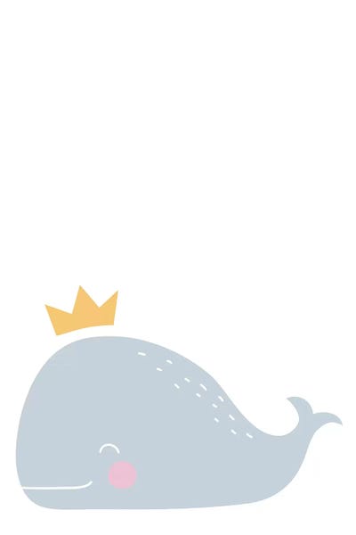 Royalty: Whale With Crown by Pixy Paper