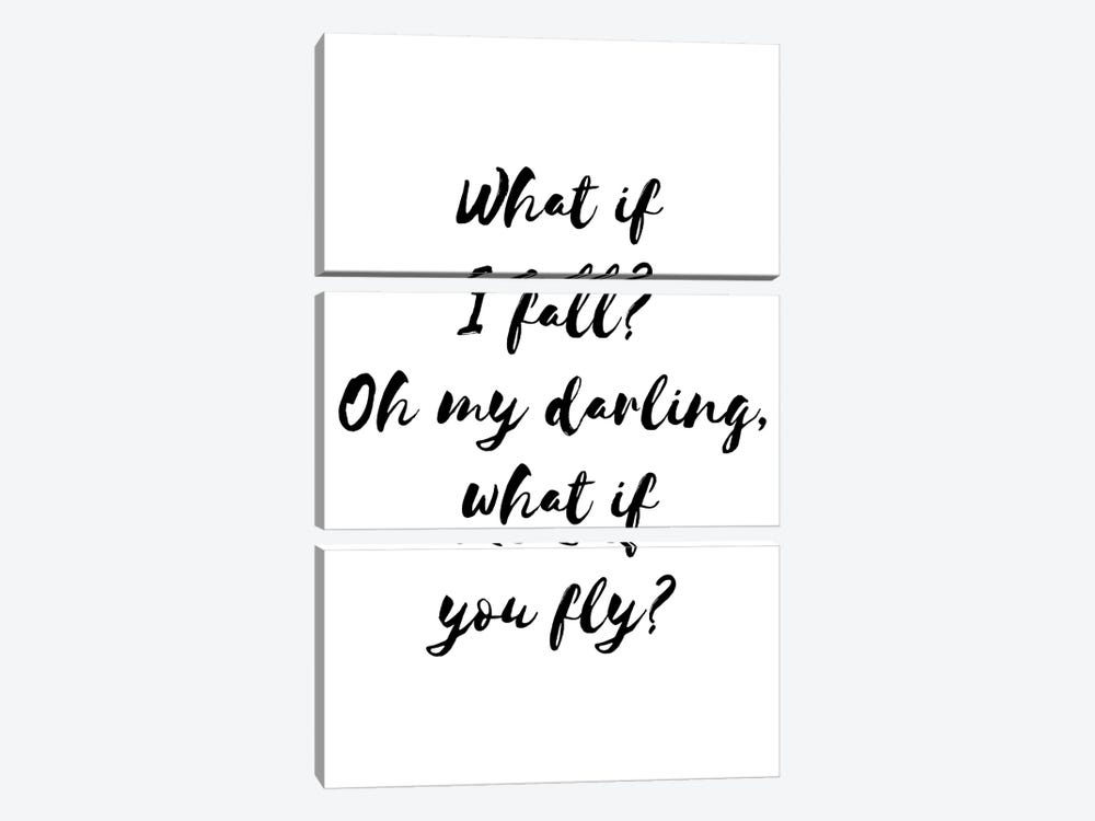 What If I Fall Blck by Pixy Paper 3-piece Canvas Wall Art