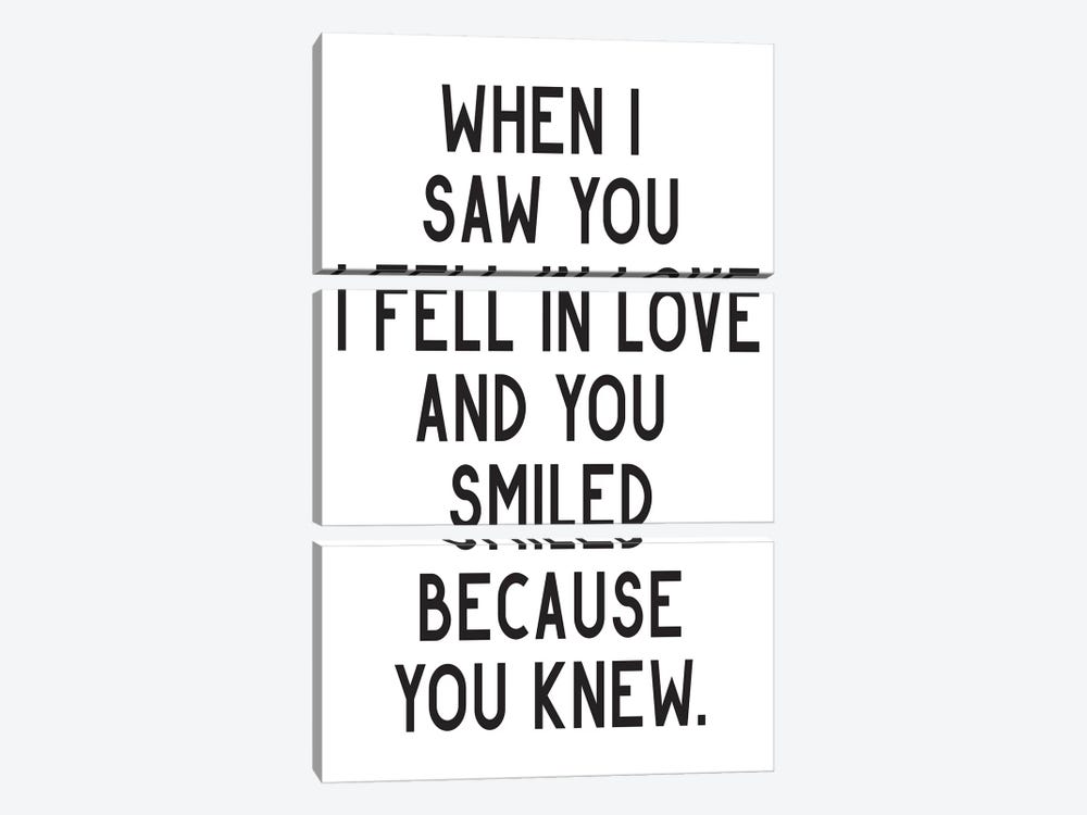 When I Saw You I Fell In Love by Pixy Paper 3-piece Canvas Wall Art
