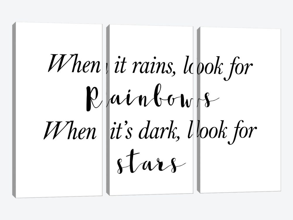 When It Rains Look For Rainbows by Pixy Paper 3-piece Canvas Artwork