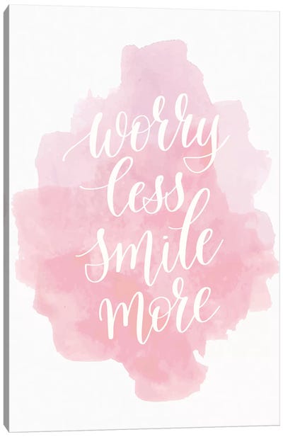 Worry Less Smile More Canvas Art Print - Pixy Paper