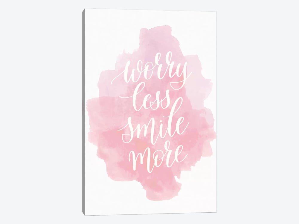 Worry Less Smile More by Pixy Paper 1-piece Canvas Print
