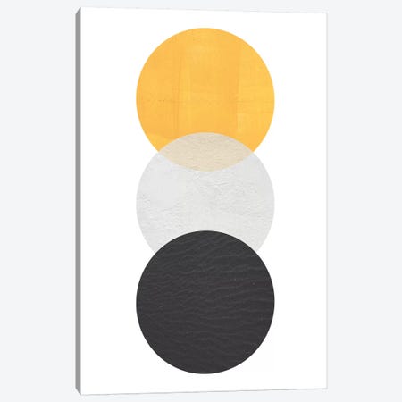 Yellow And Black Circles Canvas Print #PXY534} by Pixy Paper Canvas Print
