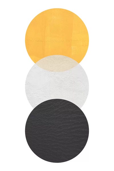 Circular Abstract: Yellow And Black Circles by Pixy Paper