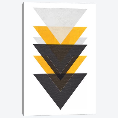 Yellow And Black Triangles Canvas Print #PXY536} by Pixy Paper Canvas Art Print