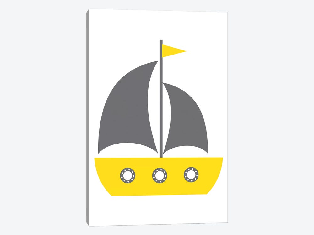 Yellow Boat Nordic Design by Pixy Paper 1-piece Canvas Artwork