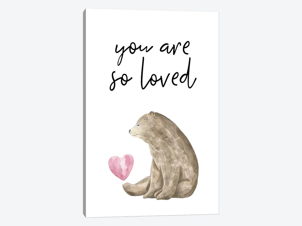 You Are So Loved Bear Watercolour by Pixy Paper 1-piece Art Print