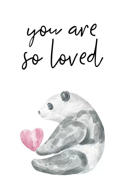 Pandas: You Are So Loved Panda Watercolour by Pixy Paper