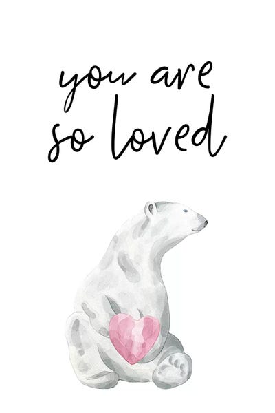 You Are So Loved Polar Bear Watercolour