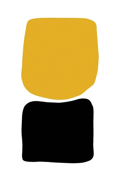 Pixy Paper: Abstract Hobbled Stones II Mustard And Black by Pixy Paper