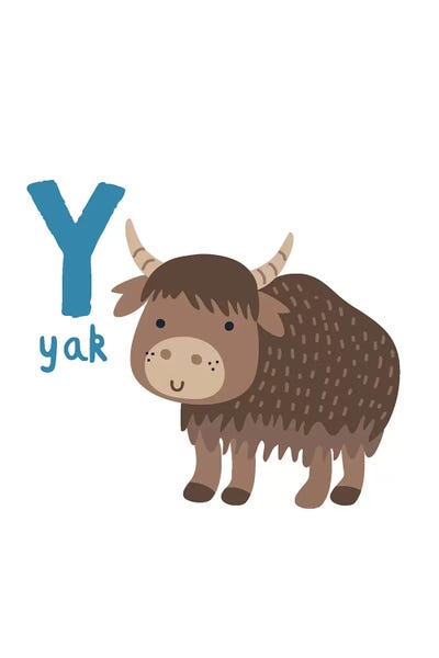 Yaks: Animal Alphabet - Y by Pixy Paper