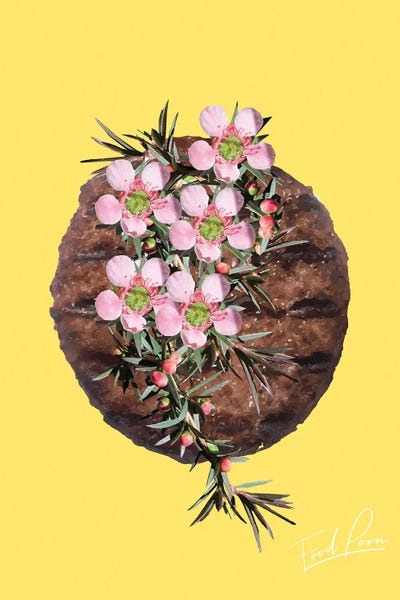 Food Porn, Burger On Yellow by Pixy Paper canvas print