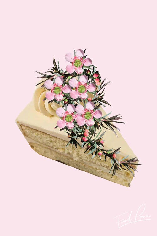 Food Porn, Cake Slice On Pink