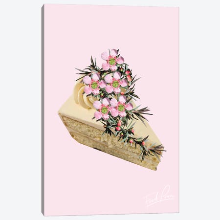 Food Porn, Cake Slice On Pink Canvas Print #PXY571} by Pixy Paper Canvas Artwork