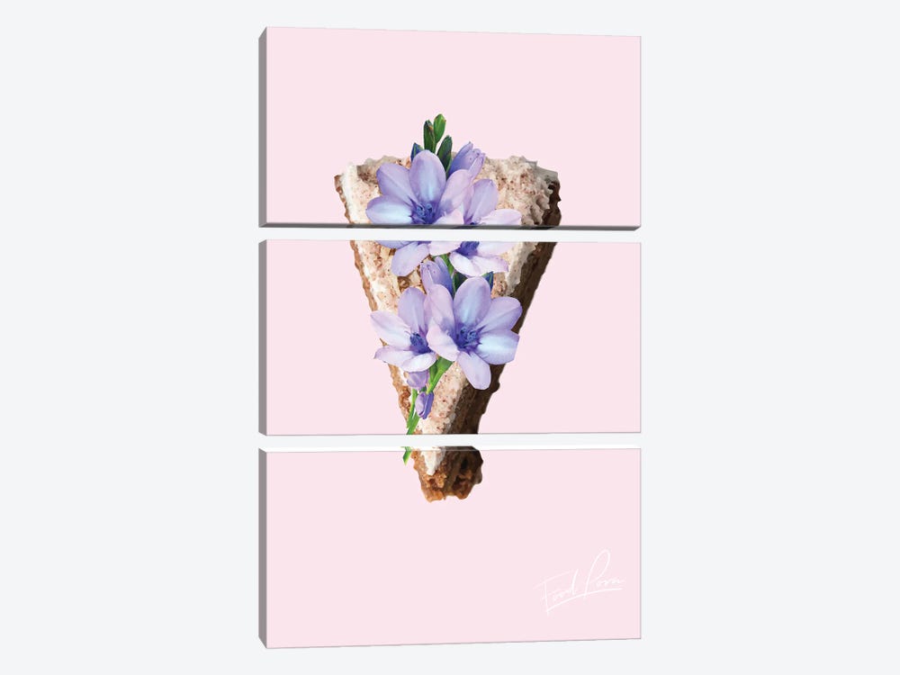 Food Porn, Carrot Cake On Pink by Pixy Paper 3-piece Canvas Wall Art