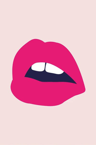 Barbiecore: Pink Lips Salmon Back by Pixy Paper