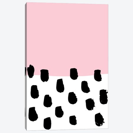 Pink Polka Neon Funk Canvas Print #PXY585} by Pixy Paper Canvas Wall Art