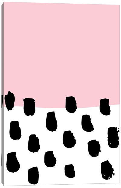 Pink Polka Neon Funk Canvas Art Print - Polka Dot Patterns