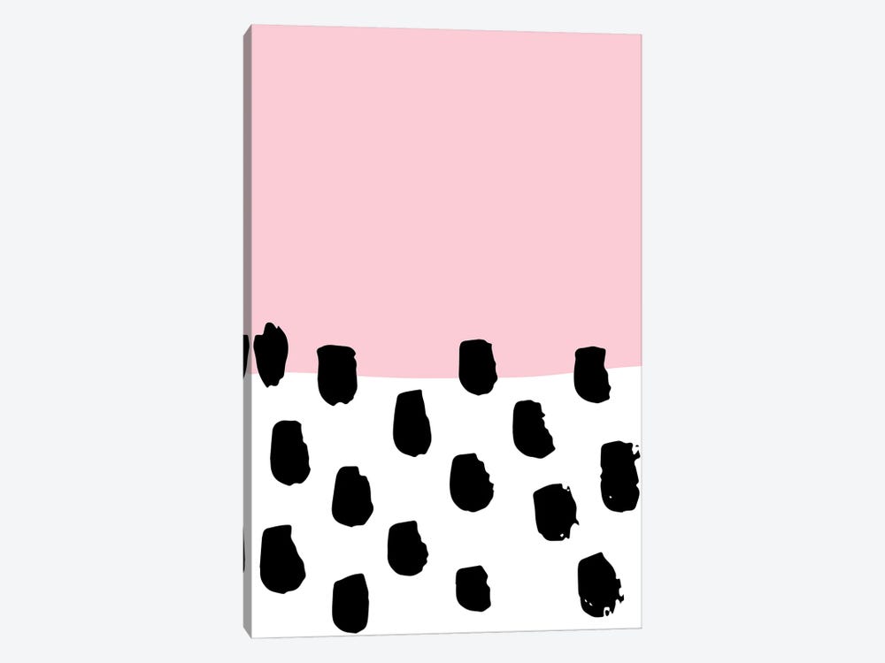 Pink Polka Neon Funk by Pixy Paper 1-piece Canvas Art Print